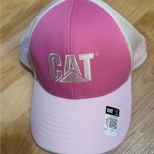 CAT- Caterpillar Pink and White Mesh Women Cap